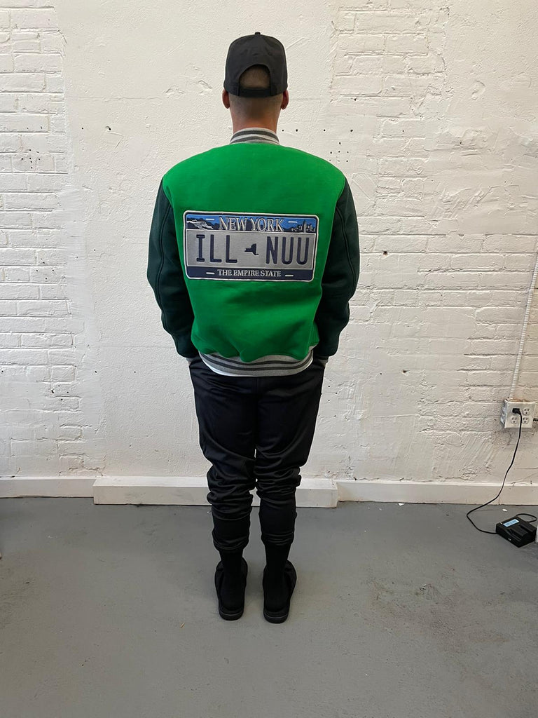 EARTH GREEN VARSITY JACKET